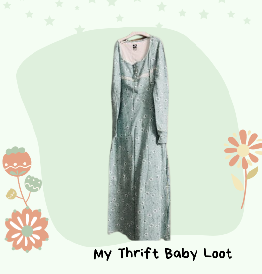 NEW Here&Now White & Green Floral Printed Maxi Maternity Nightdress ( Medium )